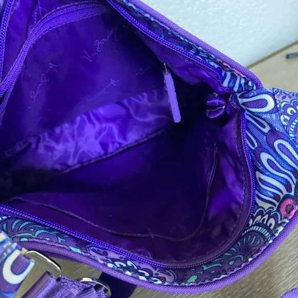 NWOT Vera Bradley Purple Lilac Tapestry Paisley Crossbody Bag Purse - Picture 7 of 9